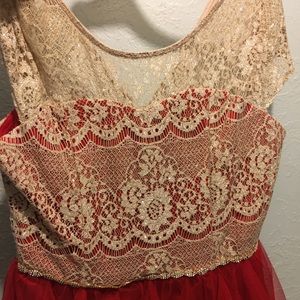 Red and gold girls dress